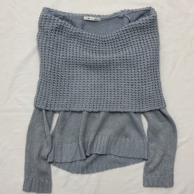 m deuz glitter offshoulder knit top