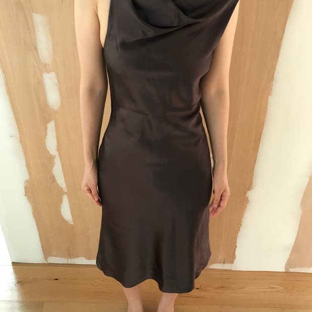 vintage brown halter one-piece