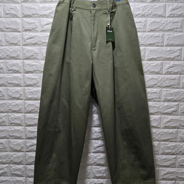 새상품/ 헌터퐝 라삭 오버핏 벌룬핏 카키 코튼팬츠 F