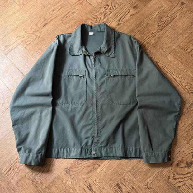 [XL]90's 빈티지 파인그린 메카닉 프렌치 워크 자켓