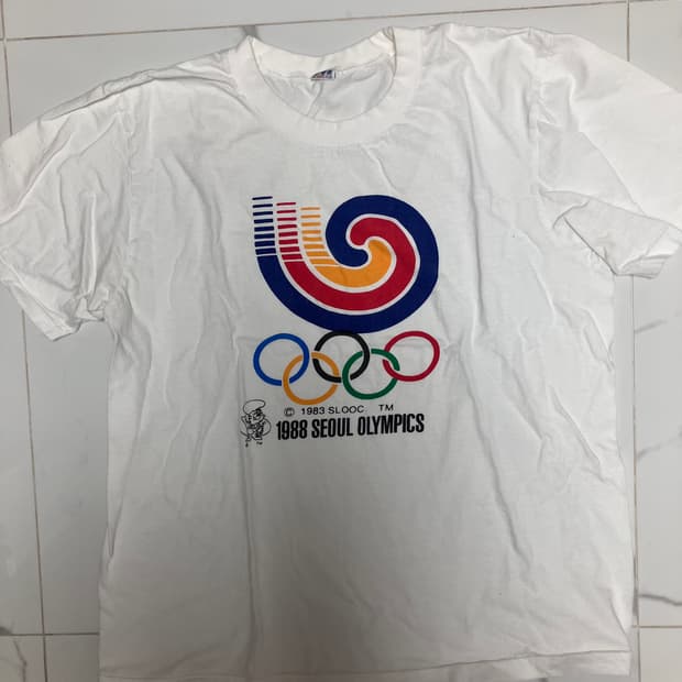 희귀템 소장가치 빈티지 88 올림픽 호돌이 티셔츠 110