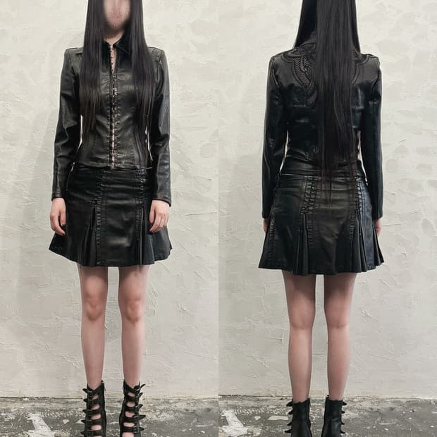 94ss 지아니 베르사체 아카이브 코르셋 램스킨 자켓