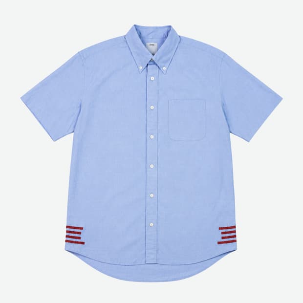 Visvim 레드 스티치 버튼 다운 셔츠
