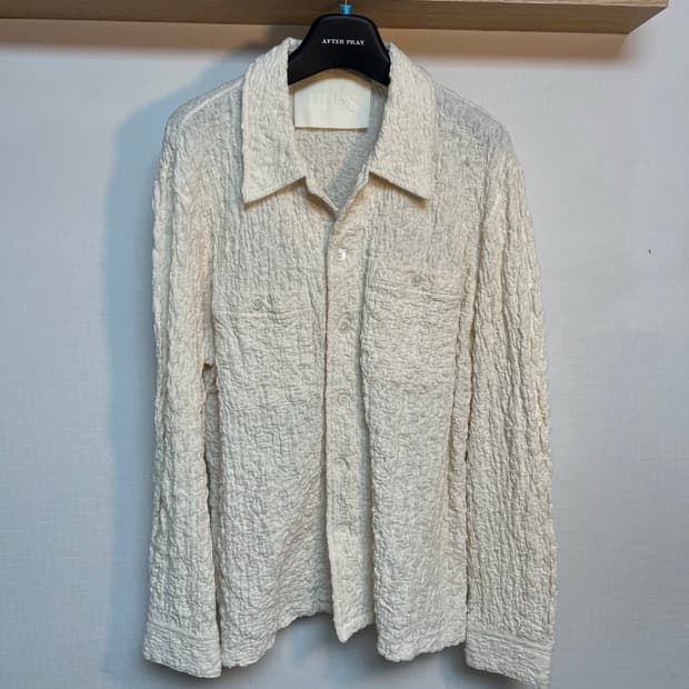 빈티지 크링클 퍼프 셔츠