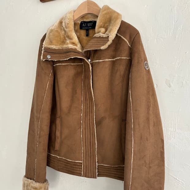 Armani 아르마니 진스 스웨이드 시어링 자켓