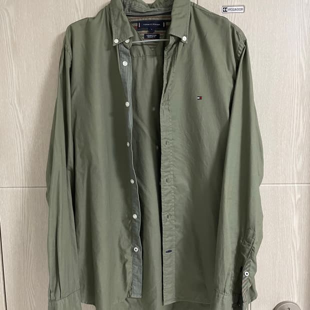 [S]타미힐피거 가먼트다이 셔츠 카키