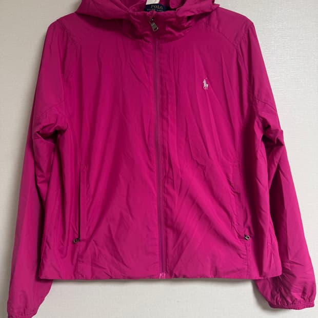 폴로랄프로렌 로고 핫핑크/마젠타 색상 후드 바람막이 M