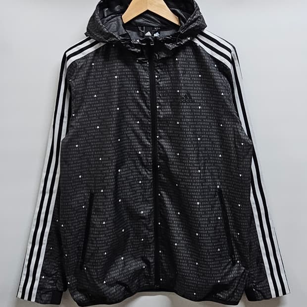 아디다스 멀티로고 후드 바람막이 L