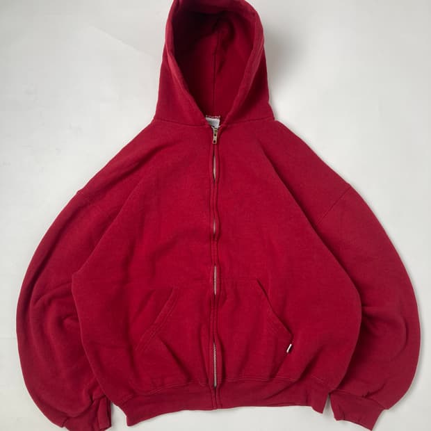90s Russell Zip Up Hoodie (red)