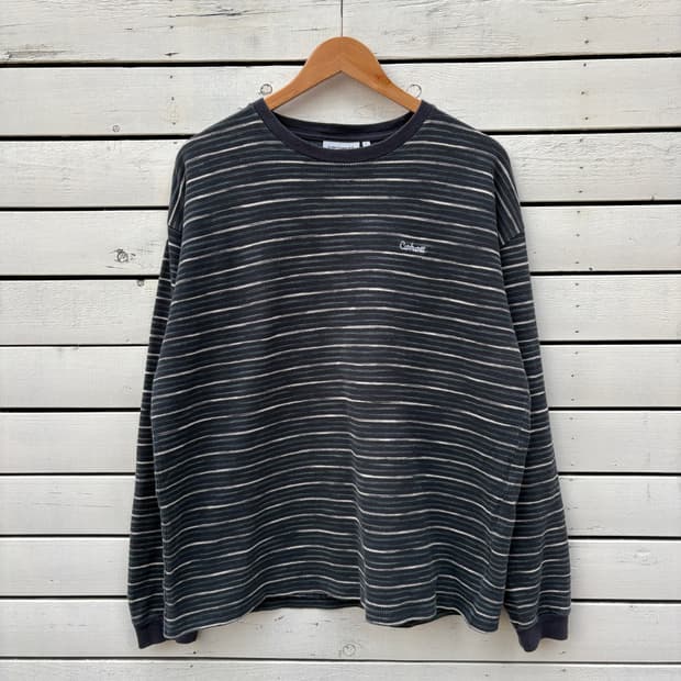 Carhartt 칼하트 스트라이프 와플티 롱슬리브