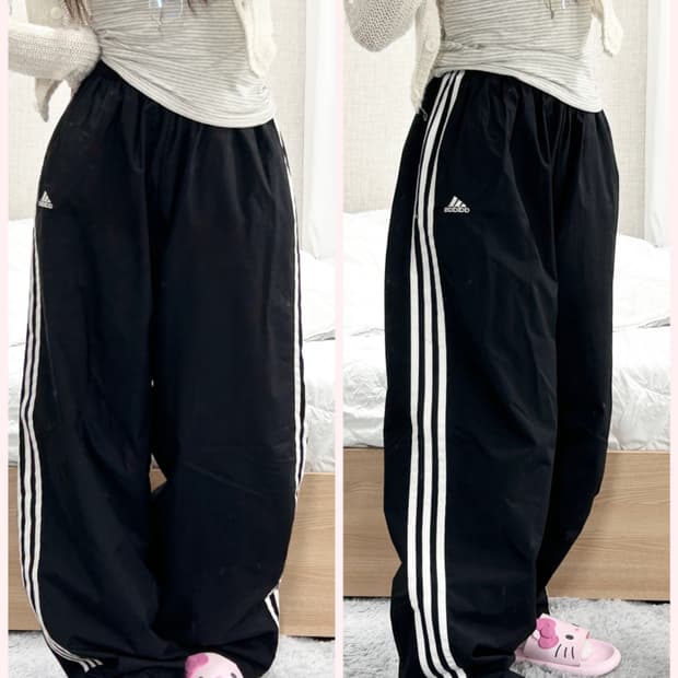 아디다스 90‘s 블랙 삼선 우븐팬츠