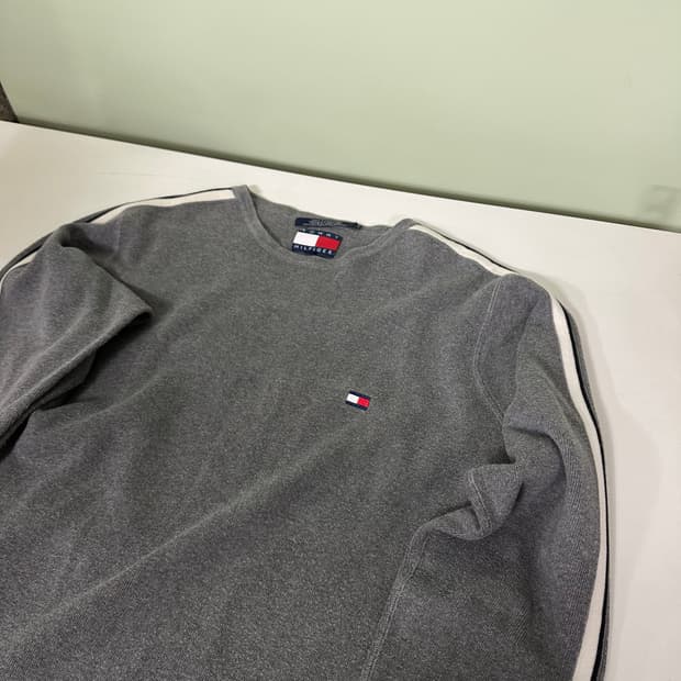 95-100 타미힐피거 그레이 면 니트