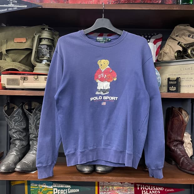 90s 폴로 스포츠 폴로 베어 프린팅 스웻 셔츠 맨투맨 N21