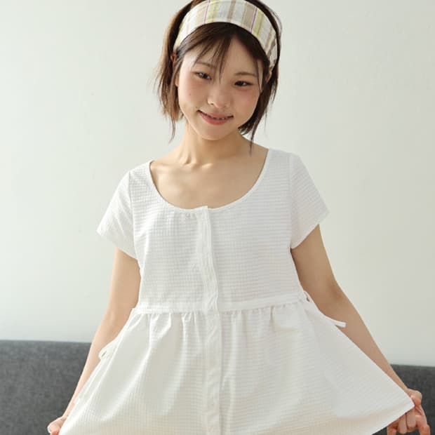 Slumbder Tie Blouse White