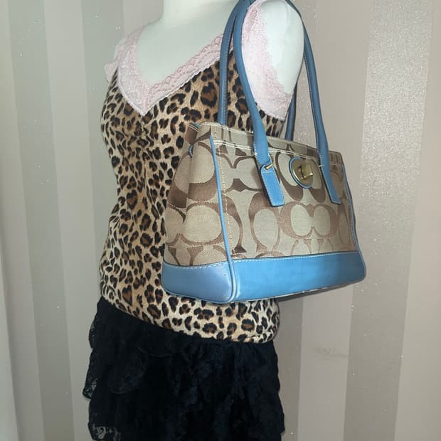 빈티지 코치 블루여름갸루백 coach bag