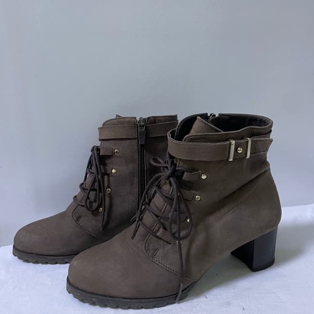 빈티지 모카 리본 부츠 225(230)