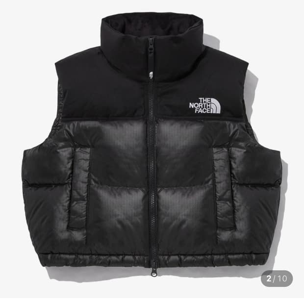 노스페이스 여성 눕시 패딩조끼 숏패딩 블랙 90