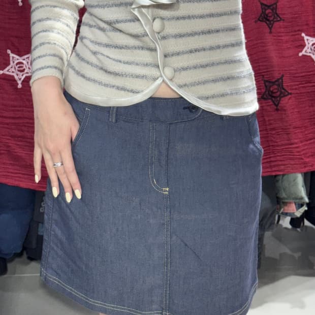 아디다스 데님 미니스커트