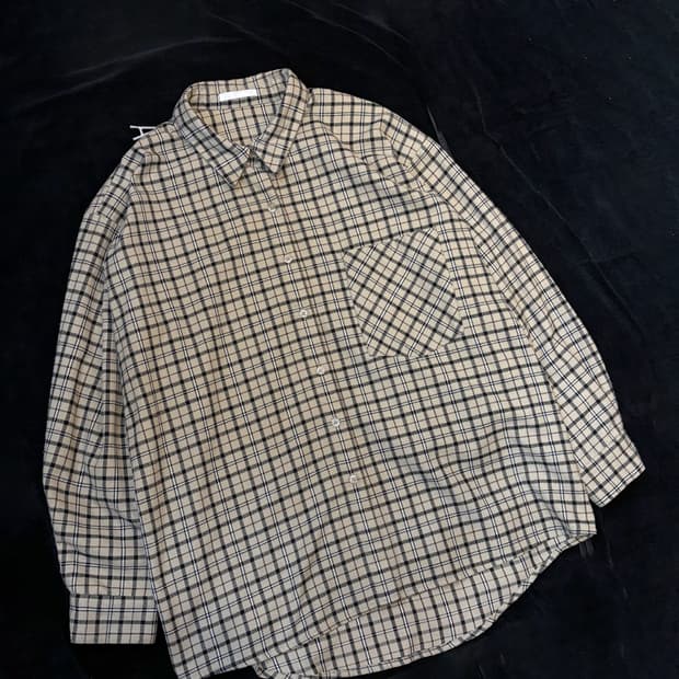 일본빈티지 스핀즈 오버핏 체커 셔츠