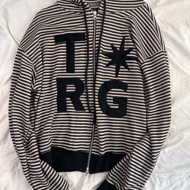 스트라이프 후드집업