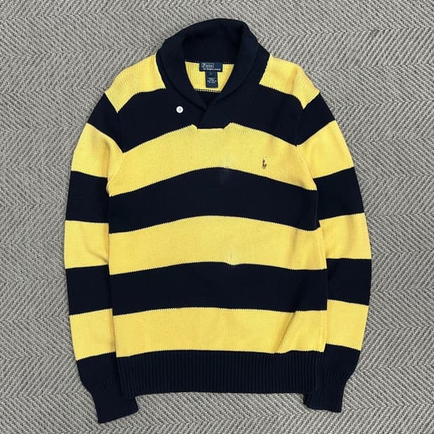 폴로랄프로렌 스트라이프  숄카라 니트 v0890