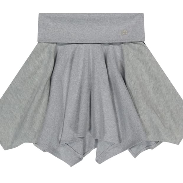 folding unbalanced skirt light gray