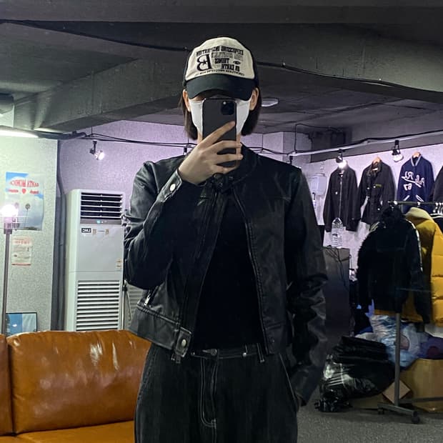 블랙업 투웨이 라이더 레더 자켓 B2777