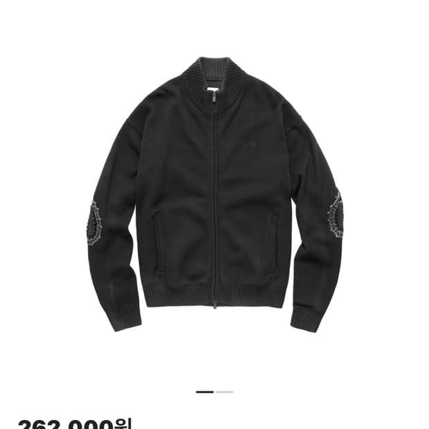 (3)(초판) 폴리테루 트랙 니트 집업 차콜