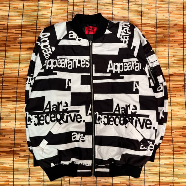 빈티지 Y2K 스펠아웃 패턴 MA -1 자켓 2XL