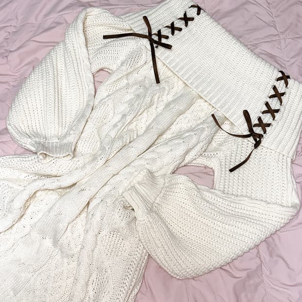 엑시즈팜 라떼갸루 아일렛 리본 원피스 빈티지