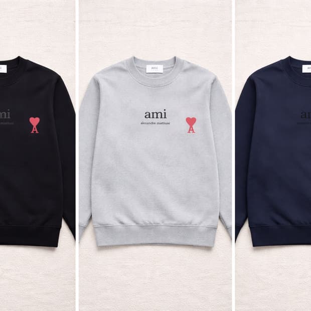 아미 스몰 하트 로고 맨투맨 블랙/그레이/네이비