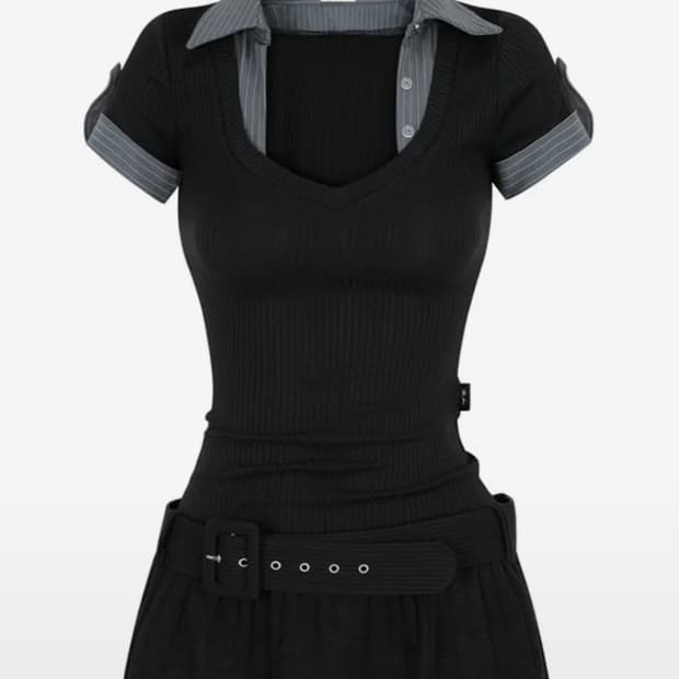 (택O)비엔프롬  원피스 STUDY WASIT BELT DRESS 블랙