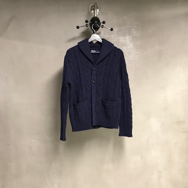 폴로 랄프로렌 숄카라 케이블 가디건 네이비 XS(W)