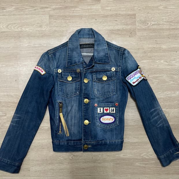 디스퀘어드2 여성 와펜 패치 데님 자켓 [중청] 40
