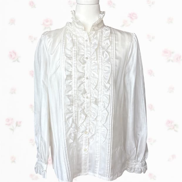 Tokyo Blouse 화이트 골드 러플 블라우스
