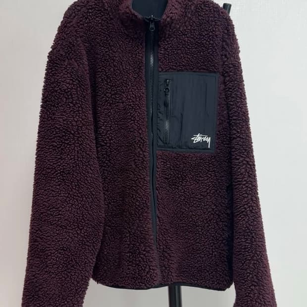 스투시 쉐르파 리버시블 자켓 버건디  M 사이즈