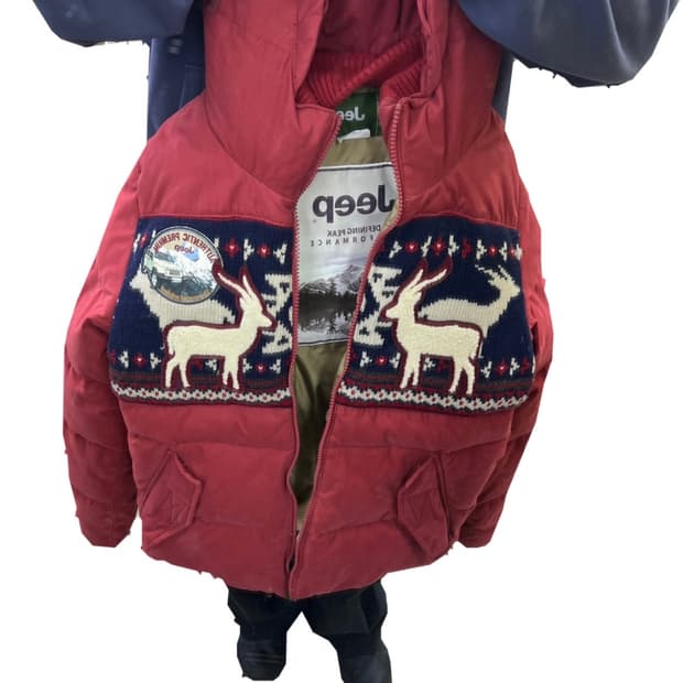 빈티지 지프 사슴 패딩