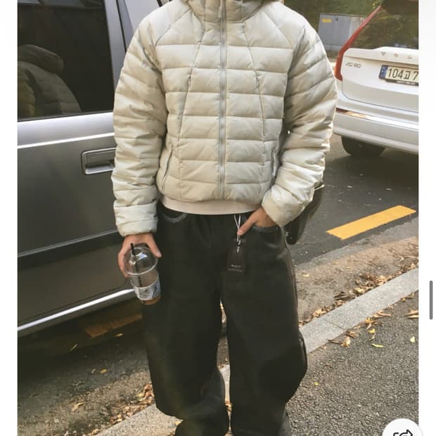 파격할인 최저가 패딩) 에비뉴 프리미엄 덕다운 후드경량패딩 M