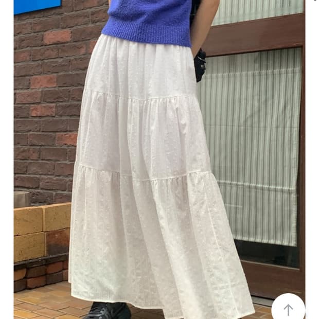 에이블리 데일리쥬 롱스커트 화이트 롱버전