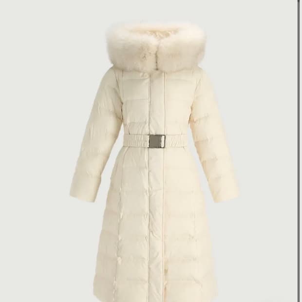 아이보리 구스다운 롱패딩