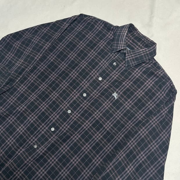 XL 버버리 코튼 체크 셔츠