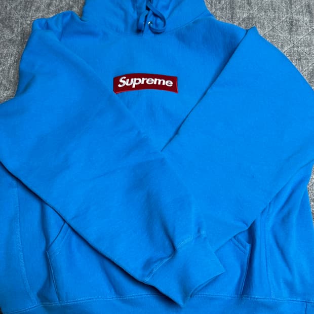 [L] 25FW 슈프림 박스로고 후드티 시안 (하빨)