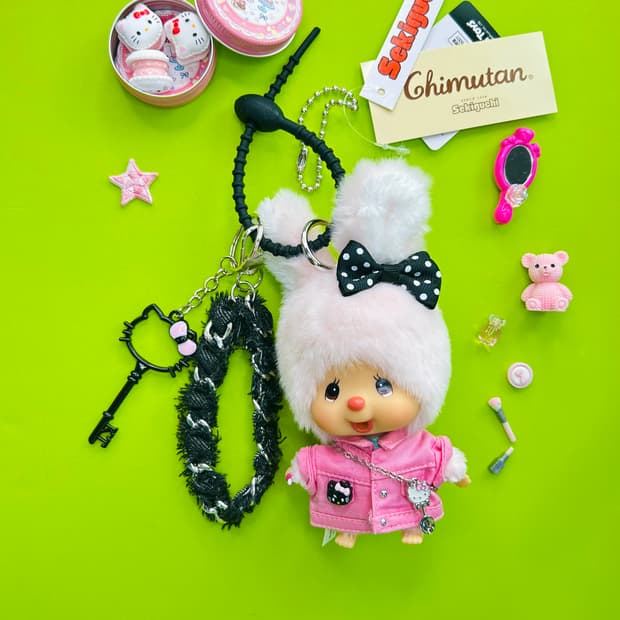 (82) ✨🐰🎀정품치무탄 빅헤드 커스텀키링 +Hello Kitty 