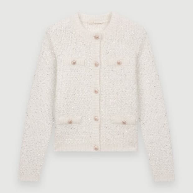 Maje 마쥬 루렉스 가디건 화이트