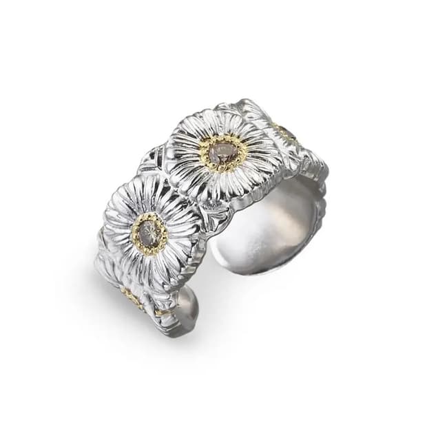 부첼라티 블라썸 데이지 브라운 다이아몬드 링 US8