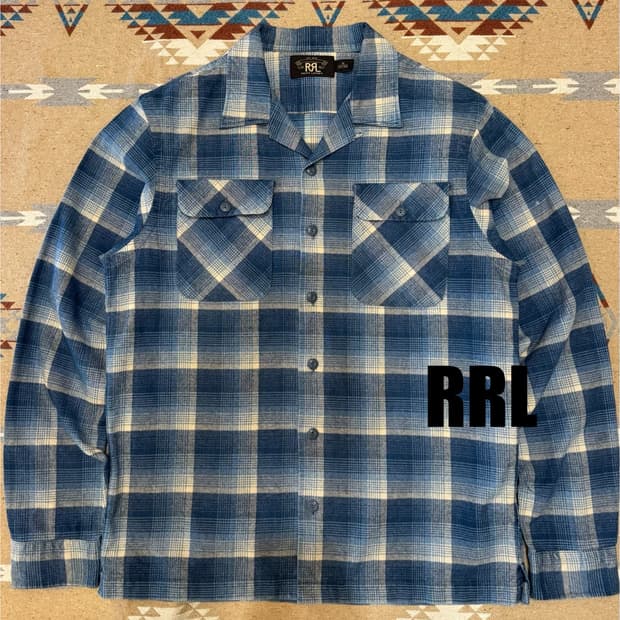 [M] 더블알엘 RRL 마드라스 캠프 셔츠 블루 