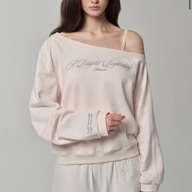 클리시어 오프숄더 탑 핑크