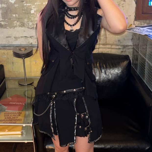 오즈크로스 Ozzcroce 셔링 자켓 버건디 베스트 