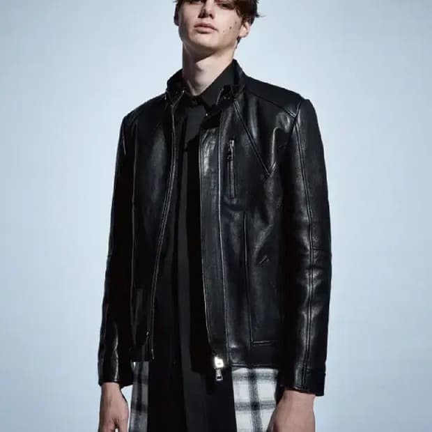 느와르라르메스 레더 바이커 자켓 46