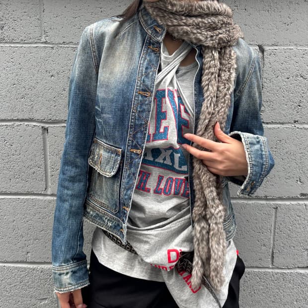 돌체앤가바나 데님 바이커 자켓 